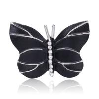 Bijoux broche en Zinc alliage , alliage de zinc, papillon, peinture, bijoux de mode & pour femme, noire Vendu par PC