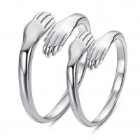 Couple Finger Rings, 925 Sterling Silver, Hand, platinum plated, adjustable & for couple 