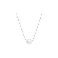 Sterling Silver Pearl Necklace, 925 Sterling Silver, with Plastic Pearl, with 1.96 inch extender chain & for woman, silver color Approx 15.74 Inch 