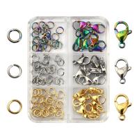 304 Stainless Steel Jewelry Finding Set, with Plastic Box, DIY, mixed colors 