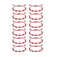 Polyester Cord Bracelet Set, 12 pieces & adjustable, red cm 