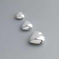 Sterling Silver Beads, 925 Sterling Silver, Heart, polished, DIY silver color 