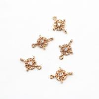 Cubic Zirconia Micro Pave Brass Connector, high quality gold color plated, micro pave cubic zirconia & hollow 6mm 