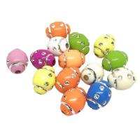Solide Acryl Perlen, oval, DIY & mit Strass, gemischte Farben, 9x12mm, ca. 850PCs/Tasche, verkauft von Tasche