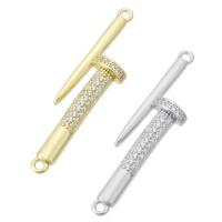 Cubic Zirconia Micro Pave Brass Connector, plated, DIY & micro pave cubic zirconia & 1/1 loop Approx 1mm 