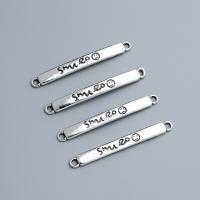 Стерлингий серебрянный соединитель бар, Серебро 925 пробы, Винтаж & DIY & с письмо узором, серебряный отверстие:Приблизительно 1.5mm, продается PC