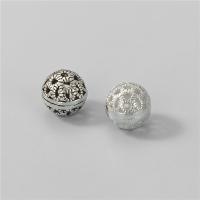 Sterling Silver Hollow Beads, 925 Sterling Silver, Round, DIY 
