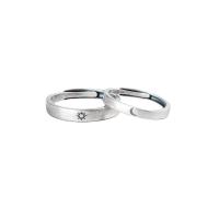 Couple Finger Rings, 925 Sterling Silver, plated, Adjustable & Unisex & open 