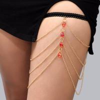alliage de zinc Chaîne de jambe, Placage de couleur d'or, bijoux de mode & pour femme & avec strass, 40-70cm, Vendu par PC