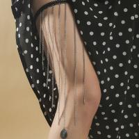 alliage de zinc Chaîne de jambe, Plaqué de couleur d'argent, bijoux de mode & pour femme, 100mm, Vendu par PC