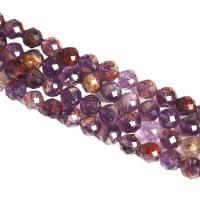 Perles en Quartz de fantôme, Purple-Phantom-Quartz, Rond, poli, DIY & normes différentes pour le choix & facettes, couleurs mélangées Environ 14.96 pouce, Vendu par brin