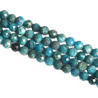 Apatit Perlen, Apatite, rund, poliert, DIY & verschiedene Größen vorhanden & facettierte, blau, Länge:ca. 14.96 ZollInch, verkauft von Strang