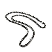 Нержавеющая сталь 304 Ожерелье цепь, вакуумное ионное покрытие, ювелирные изделия моды & Мужский, Много цветов для выбора, 3.5mm, длина:60 см, продается PC