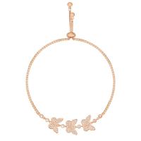 Cubic Zirconia Zinc Alloy Bracelet, Butterfly, gold color plated, adjustable & micro pave cubic zirconia & for woman Approx 6-9 Inch 
