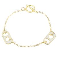 Bracelets Brass Enamel, laiton, Placage de couleur d'or, pour femme & émail Environ 7.3 pouce, Vendu par PC