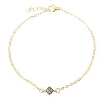 Cubic Zirconia Micro Pave Brass Bracelet, gold color plated, micro pave cubic zirconia & for woman Approx 8.7 Inch 