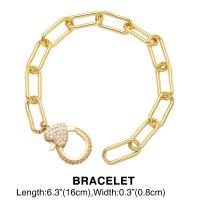 Cubic Zirconia Micro Pave Brass Bracelet, gold color plated & micro pave cubic zirconia & for woman, golden .3 Inch 