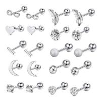 Stainless Steel Ear Piercing Jewelry, 304 Stainless Steel, polished, fashion jewelry & Unisex, silver color 