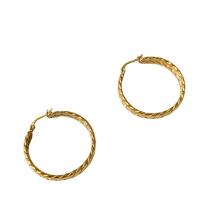 Stainless Steel Hoop Earring, 304 Stainless Steel, Wheat, 18K gold plated & for woman, US Ring 