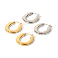 Edelstahl Hoop Ohrringe, 304 Edelstahl, Vakuum-Ionen-Beschichtung, Modeschmuck & für Frau, keine, 27x21mm, verkauft von Paar