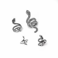 Zinc Alloy Ring Set, Snake, silver color plated, 4 pieces & fashion jewelry & for woman, silver color 