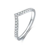 Cubic Zirconia Micro Pave Brass Finger Ring, platinum plated, Adjustable & micro pave cubic zirconia & for woman 