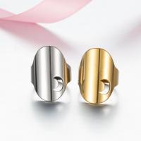 Stainless Steel Finger Ring, 304 Stainless Steel, Moon, Vacuum Ion Plating, Adjustable & fashion jewelry & for woman 27mm 