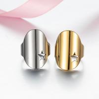 Stainless Steel Finger Ring, 304 Stainless Steel, Star, Vacuum Ion Plating, Adjustable & fashion jewelry & for woman 27mm 