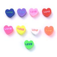 Polymer Clay Jewelry Beads, Heart & DIY, mixed colors, 10mm 