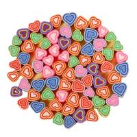 Polymer Clay Jewelry Beads, Heart, DIY, mixed colors Approx 