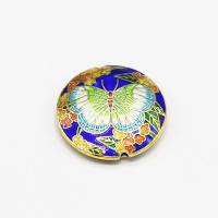 Cloisonne Beads, with Brass, Flat Round, DIY 42mm 
