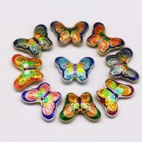 Cloisonne Beads, with Zinc Alloy, Butterfly, DIY & enamel 