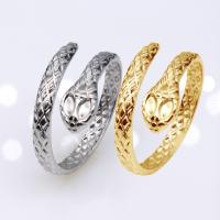 304 Stainless Steel Cuff Finger Ring, Snake, Vacuum Ion Plating, fashion jewelry & for woman 10mm, Inner Approx 18mm 