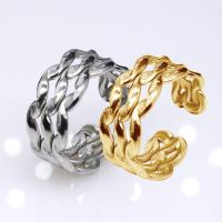 304 Stainless Steel Cuff Finger Ring, Vacuum Ion Plating, fashion jewelry & Unisex 9mm, Inner Approx 18mm 