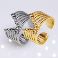 304 Stainless Steel Cuff Finger Ring, Vacuum Ion Plating, fashion jewelry & Unisex 12mm, Inner Approx 18mm 