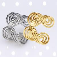 304 Stainless Steel Cuff Finger Ring, Vacuum Ion Plating, fashion jewelry & for woman 15mm, Inner Approx 18mm 