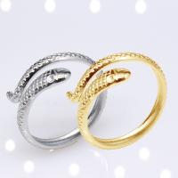 304 Stainless Steel Cuff Finger Ring, Snake, Vacuum Ion Plating, fashion jewelry & for woman 10mm 