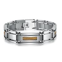Titanium Steel Bracelet, plated, fashion jewelry & for man 