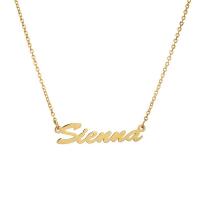 Stainless Steel Jewelry Necklace, 304 Stainless Steel, with 1.97inch extender chain, Vacuum Ion Plating, Each custom text must be less than 10 letters & fashion jewelry & for woman, golden Approx 17.72 Inch 