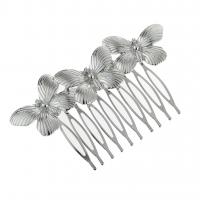 Decorative Hair Combs, Zinc Alloy, plated, for woman 85mm 
