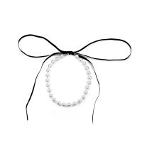 Collier de perles en plastique, Plastique ABS perle, avec Fibre de polyester, bijoux de mode & pour femme, deux couleurs différentes cm, Vendu par brin