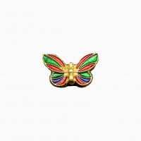 Cloisonne Beads, with Zinc Alloy, Butterfly, gold color plated, DIY & enamel, multi-colored 