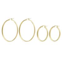 Stainless Steel Hoop Earring, 304 Stainless Steel, Vacuum Ion Plating, fashion jewelry & for woman, golden, 49*53mm,30*33mm 
