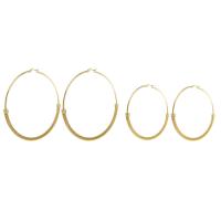 Edelstahl Hoop Ohrringe, 304 Edelstahl, Vakuum-Ionen-Beschichtung, Modeschmuck & verschiedene Größen vorhanden & für Frau, goldfarben, verkauft von Paar
