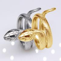 304 Stainless Steel Open Finger Ring, Snake, Vacuum Ion Plating, fashion jewelry & Unisex 31mm 