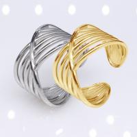 304 Stainless Steel Cuff Finger Ring, Vacuum Ion Plating, fashion jewelry & for woman 15mm 