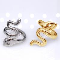 304 Edelstahl Open -Finger-Ring, Schlange, Vakuum-Ionen-Beschichtung, Modeschmuck & unisex, keine, 27mm, verkauft von PC