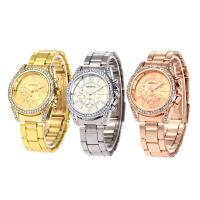 Bracelets de montre pour femmes, alliage de zinc, avec verre & Acier inoxydable 304, sans imperméable à l’eau & mouvement chinoise & avec strass, plus de couleurs à choisir, 40*9mm, Vendu par PC