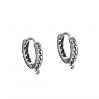 925 Sterling Silver Huggie Hoop Earring Finding, fashion jewelry & for woman, 12mm 