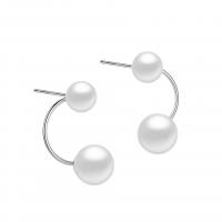Sterling Silver Pearl Drop Earring, 925 Sterling Silver, with Shell Pearl, plated, fashion jewelry & for woman 20mm 
